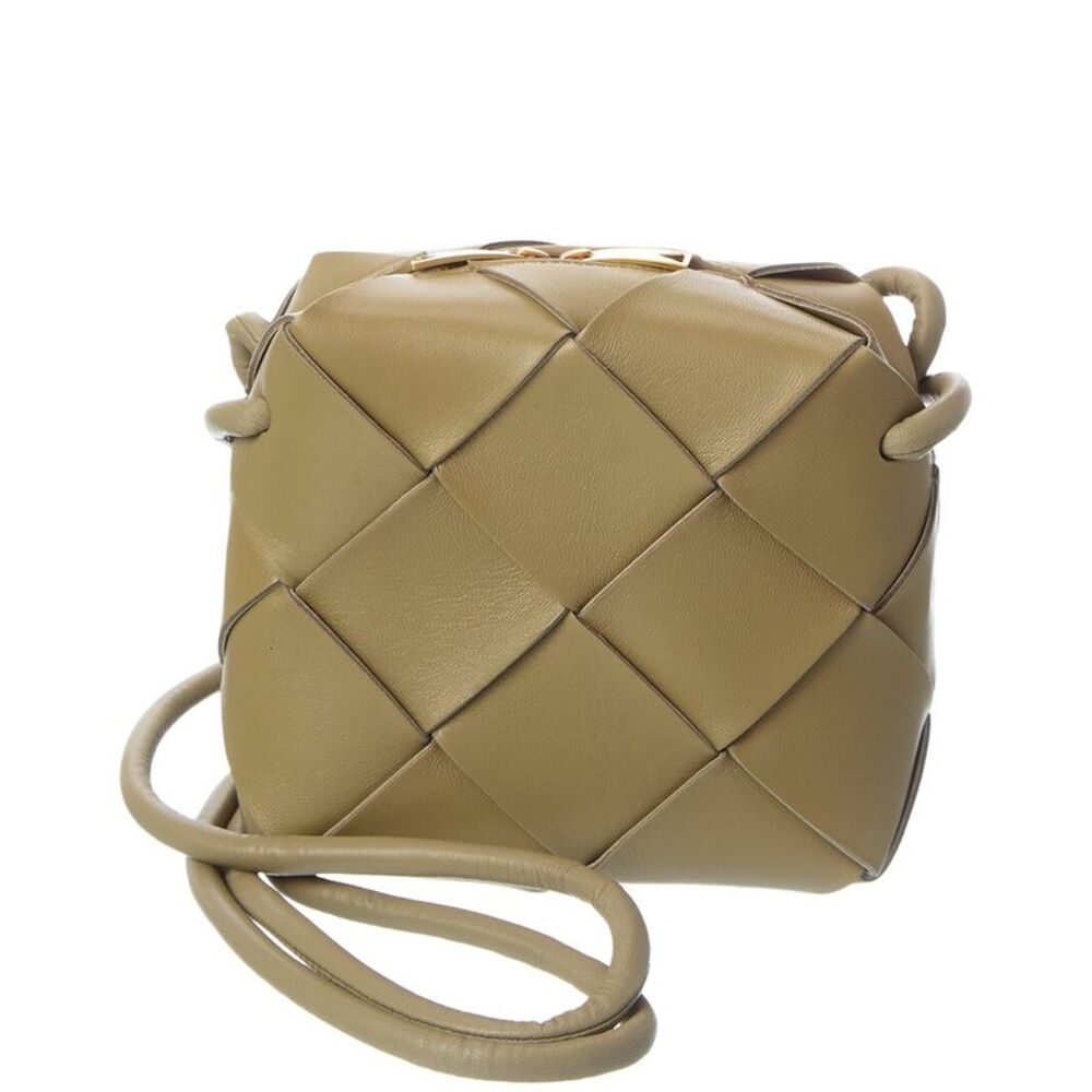 Bottega Veneta Cassette Mini Intrecciato Leather Camera Bag, Brown